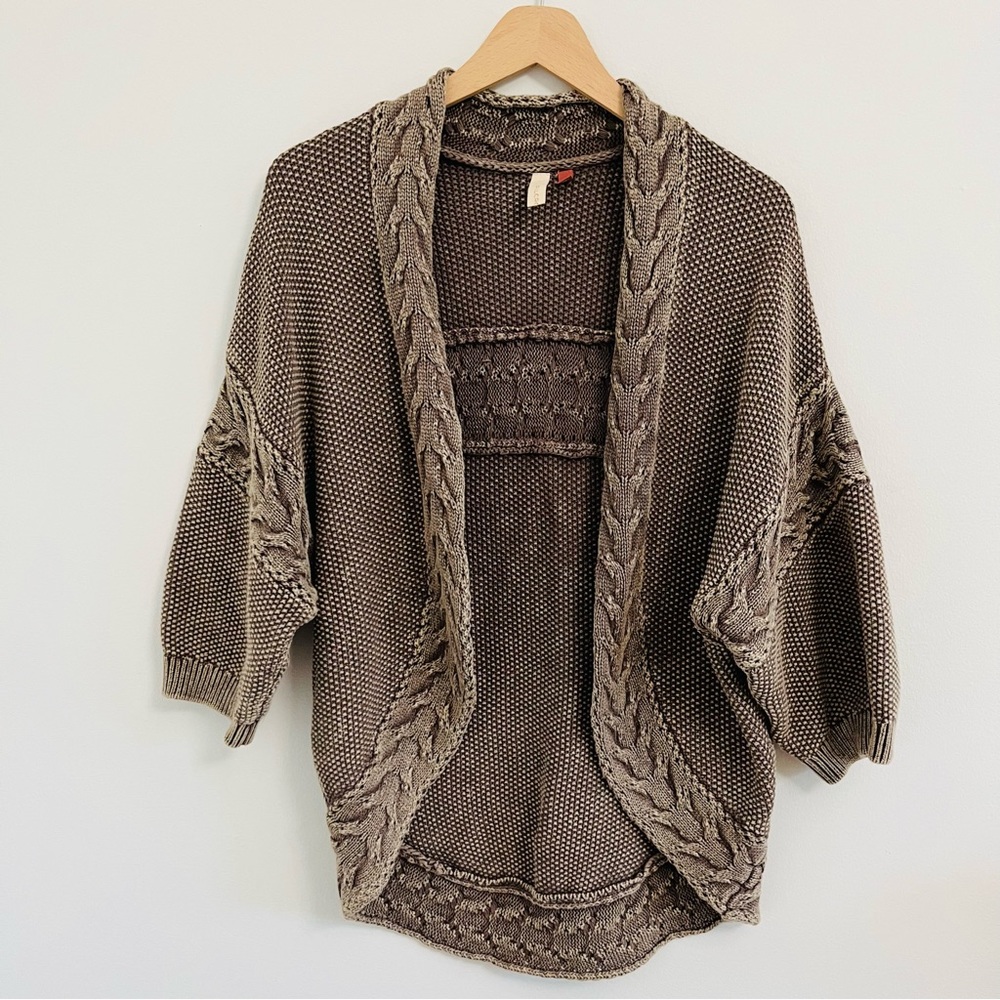 Anthro/Pilcro Cable Knit Open Cardigan Sweater